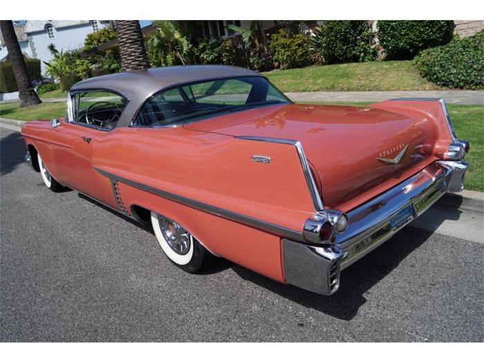 1957 cadillac coupe deville sale ville brocade cloth leather silver pattern monica santa california cc classiccars stock