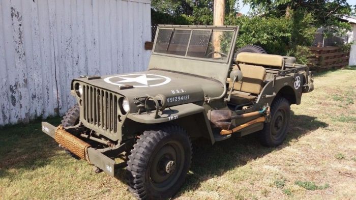 Jeep willys 1943 fire mb gpw restoration military sale