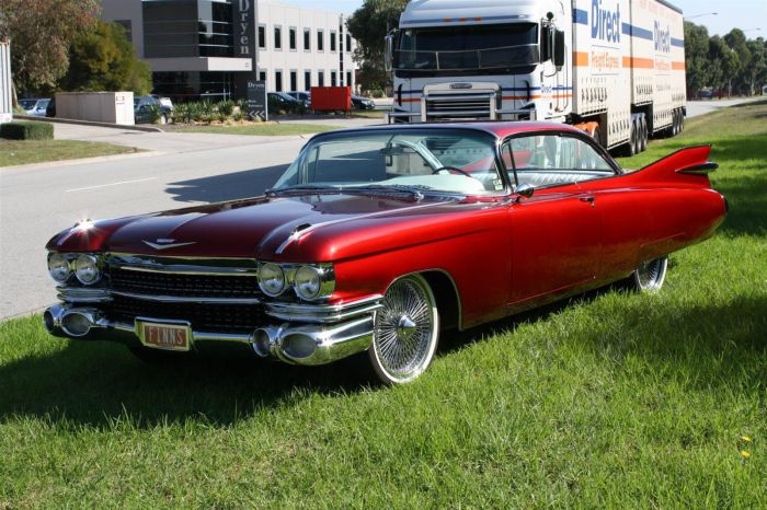 Cadillac 1959 deville coupe red 62 series custom candy car sale show v8 built australia classic downs vic carrum