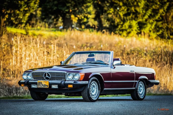 Mercedes 1985 benz sl 380 auto sale v8 r134 tops automatic luxury two