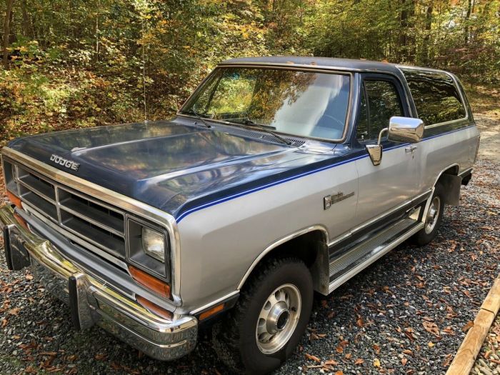 Dodge 1990 ramcharger suv blue aw 4wd automatic