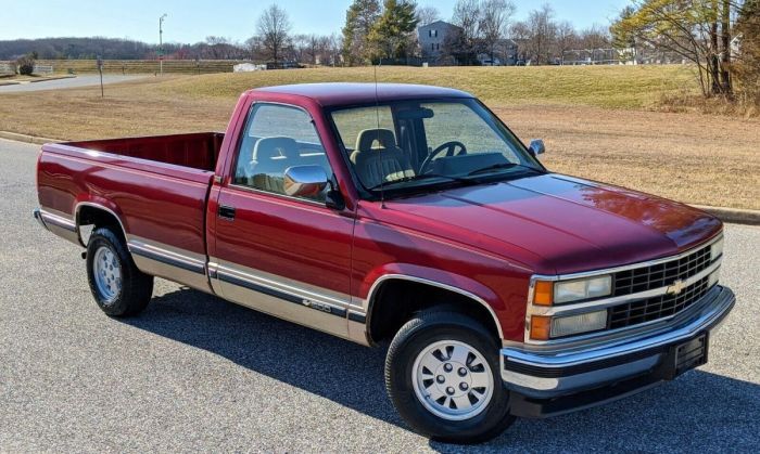 1992 chevrolet 1500 pickup manual low v6 reserve miles 3l ck