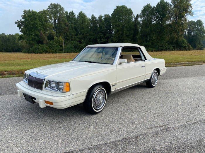 Lebaron chrysler 1986 vehicle certified carfax t03 loaded sohc charger 2l kept garrett mileage equipped turbo owner garage factory options