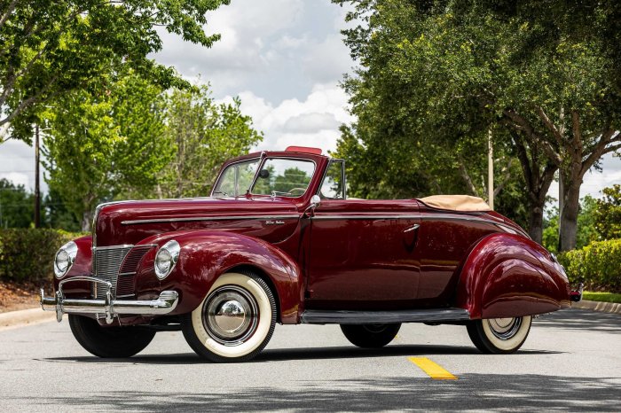 Convertible ford 1940 sale quad 700r4 chassis fatman dual speed ac leather steel