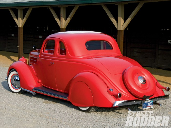 1936 custom ford coupe rear