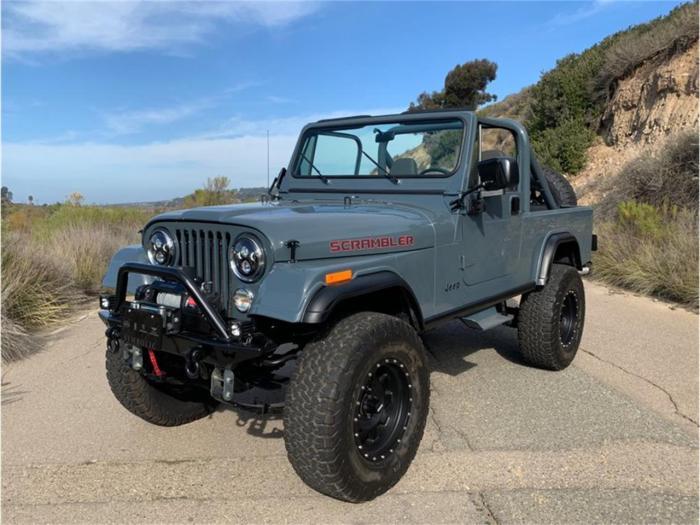 Jeep scrambler cj8 1984 sale classic cj 4x4 socal suspension bilstein method wheels road off diego california san car gray