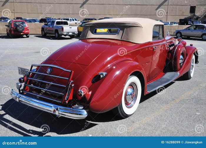 1937 packard convertible antique car stock aged back