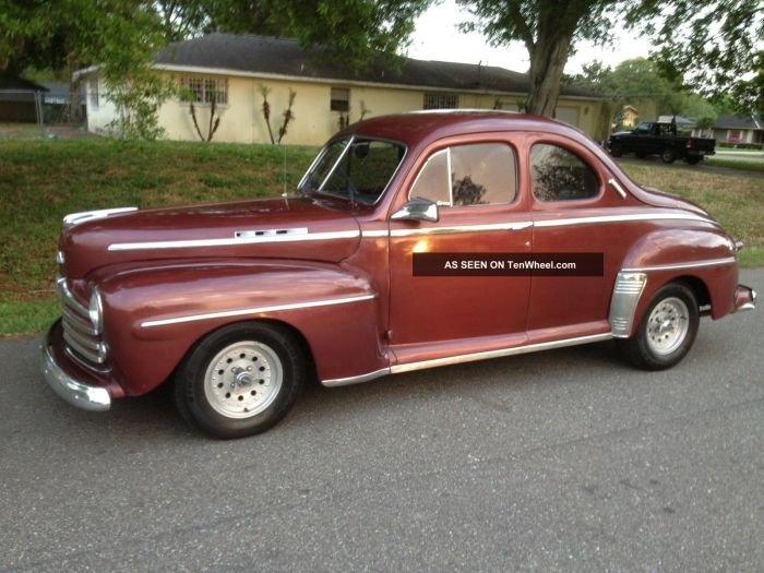 Ford coupe 1947 door v6 miles automatic red other
