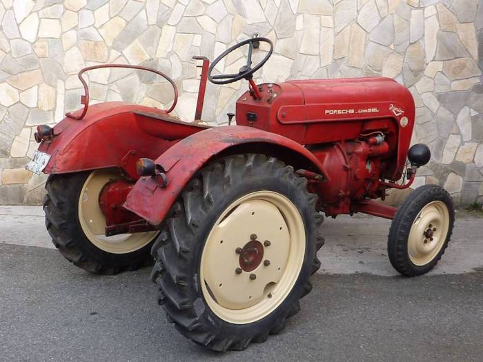 Porsche tractors tractor forklifts red 1956 auction cherry facts top bonhams courtesy designboom