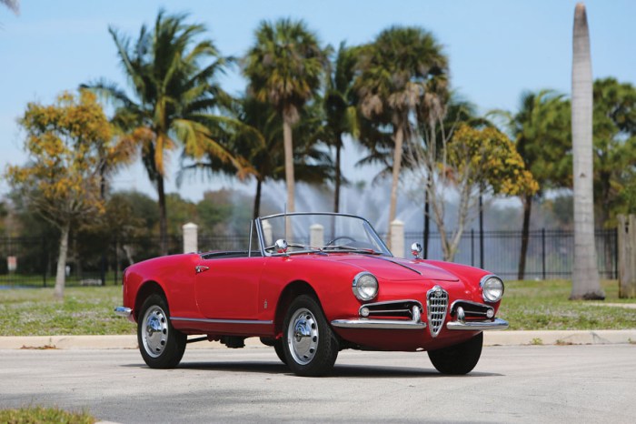 Romeo giulietta spider cabriolet 1962 voiture motorlegend petrocelli sotheby rm