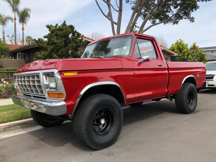 Ford 1973 classic truck f100 sale bed short 4x4 americana