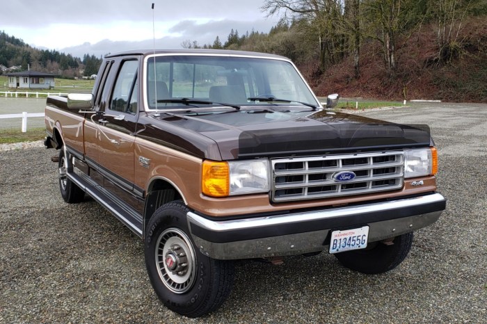 1988 ford f250 cab extended truck lariat xlt western clean wheel transmission brown