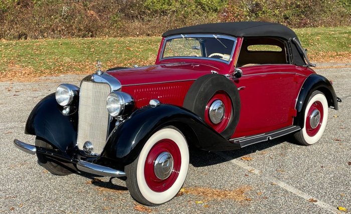 1937 mercedes benz cabriolet front paledog vintage post