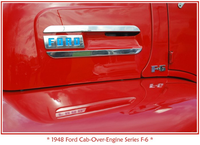 Ford 1948 cab coe engine over other