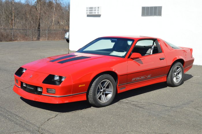 Iroc camaro 1987 chevrolet burgundy v8 coupe miles automatic sale