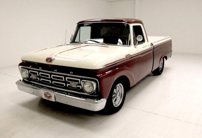 Ford f100 1964 100 pickup trucks 64 rod truck hot classic race front vintage cars plus email google twitter save