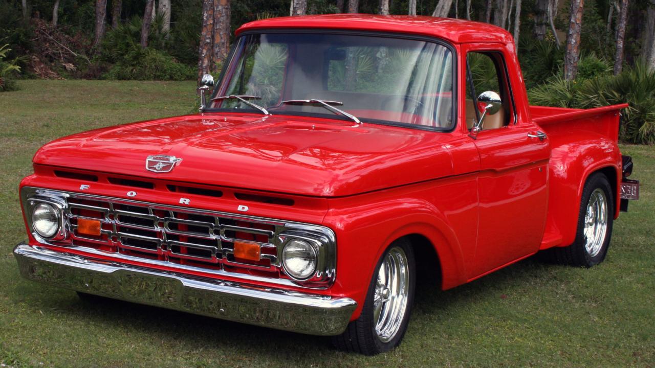 1964 ford 100 f100 marcus truck custom rod pickup hot showstopper smith trucks restoration classic quarter three front grille wallpaper